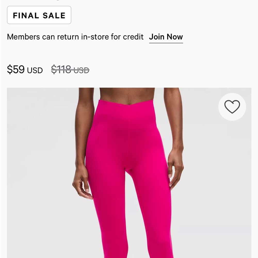 Lululemon Athletica Fuchsia Leggings